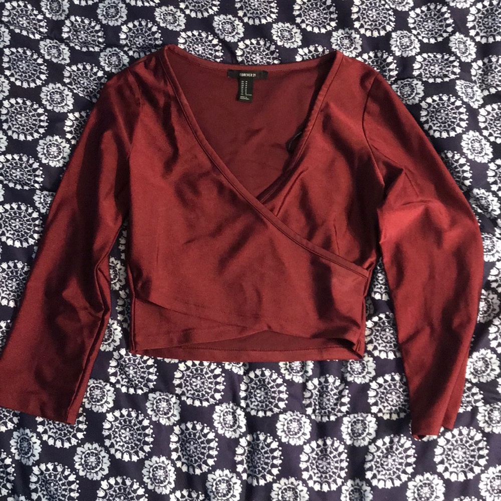 Red metallic crop!